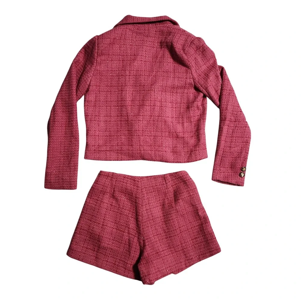 Fashion Nova Ellie Tweet Short Set Rose Pink Blazer Shorts 2 Piece NWT Small